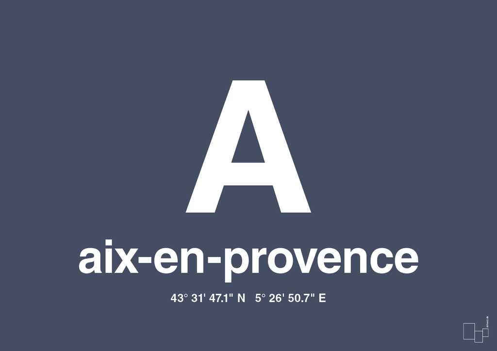 Byplakat aix-en-provence med koordinater - petrol-Byer-A1two3