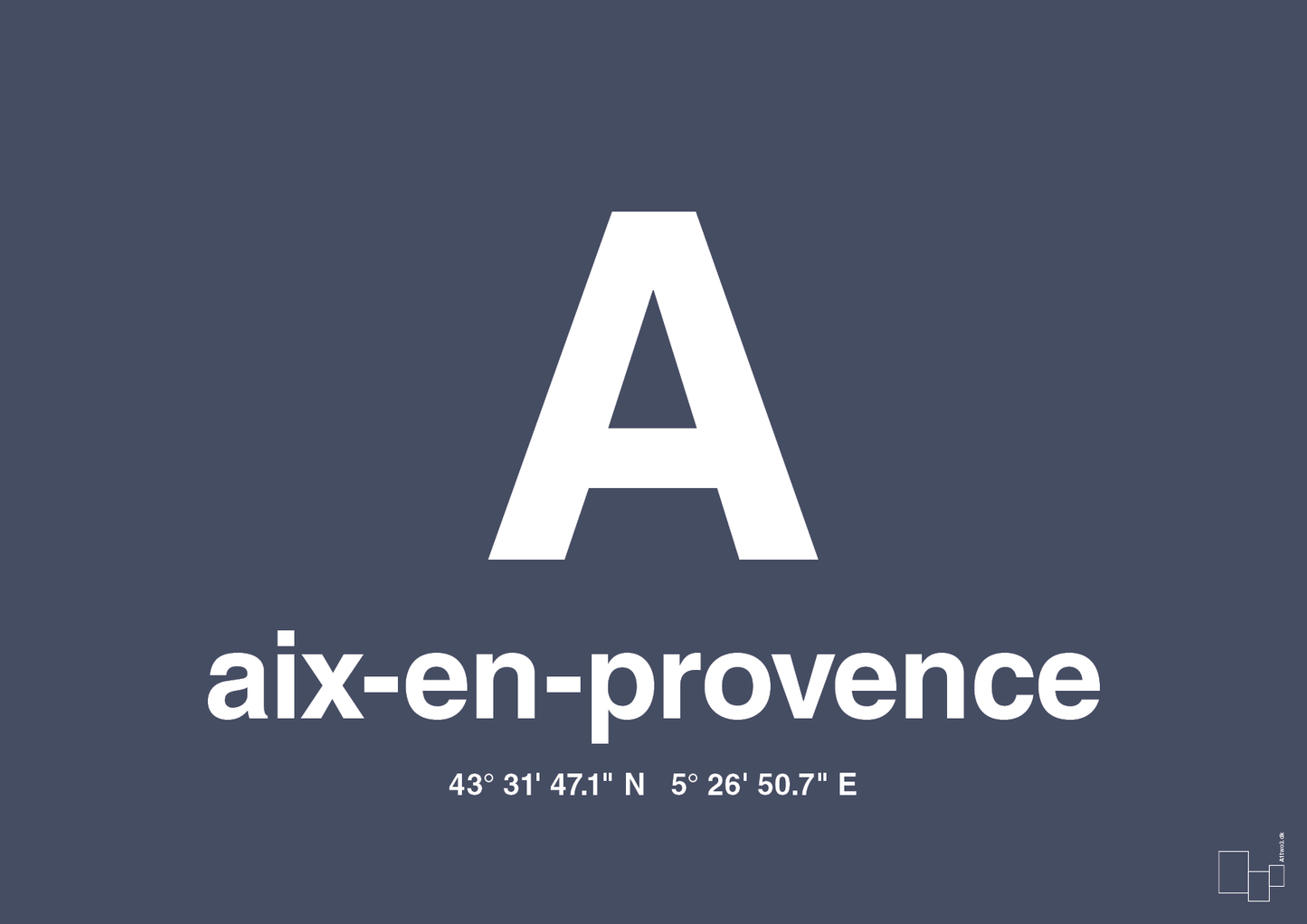 Byplakat aix-en-provence med koordinater - petrol-Byer-A1two3