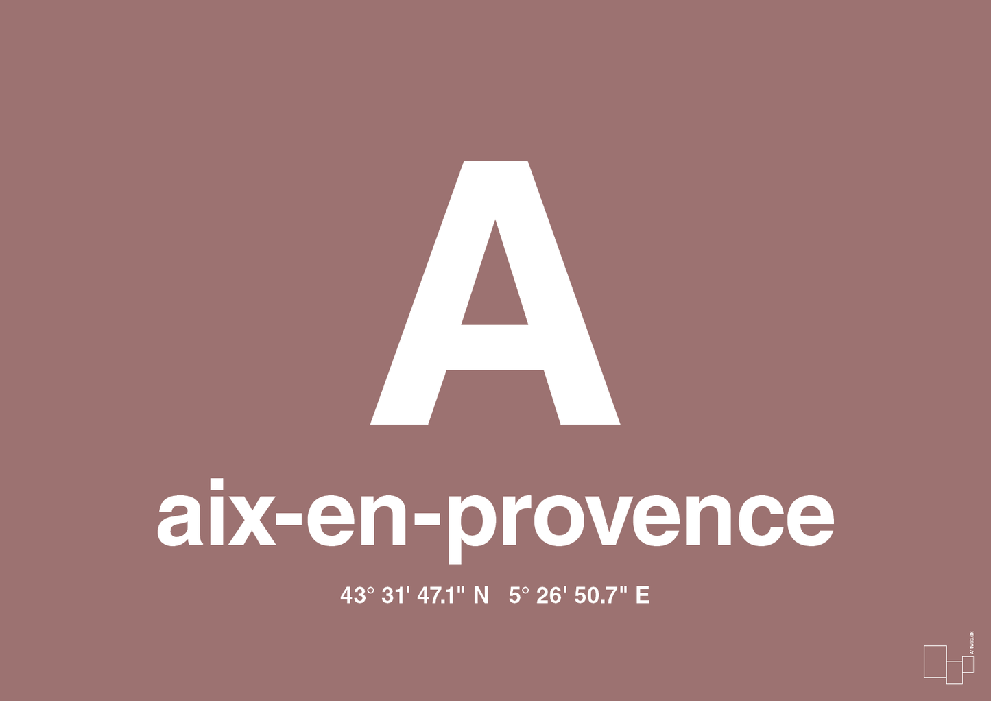 plakat: byplakat aix-en-provence med koordinater - plum-Byer-A1two3