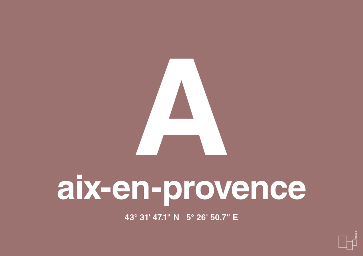 plakat: byplakat aix-en-provence med koordinater - plum-Byer-A1two3
