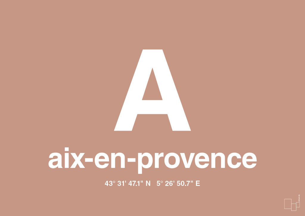 plakat: byplakat aix-en-provence med koordinater - powder-Byer-A1two3