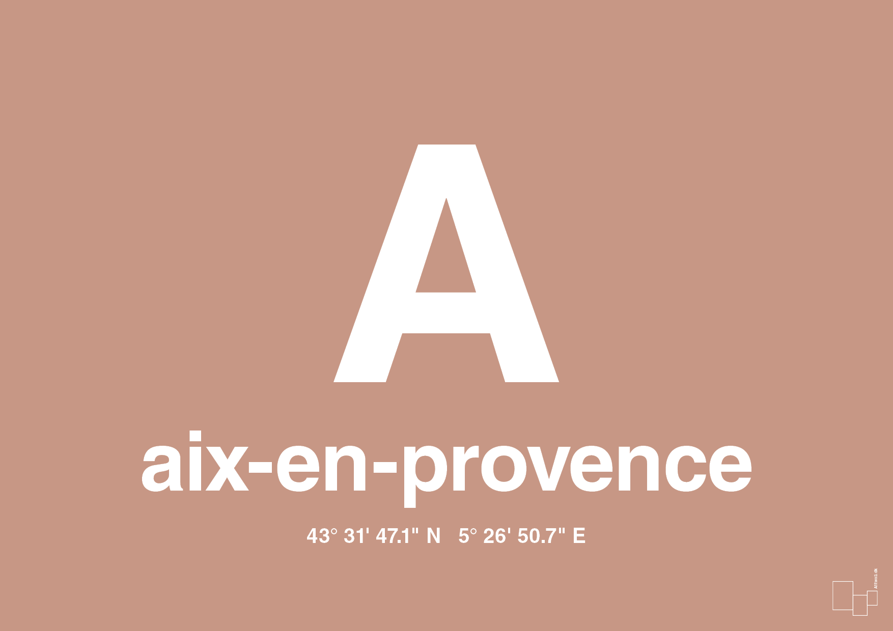 plakat: byplakat aix-en-provence med koordinater - powder-Byer-A1two3