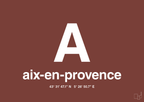 plakat: byplakat aix-en-provence med koordinater - red pepper-Byer-A1two3