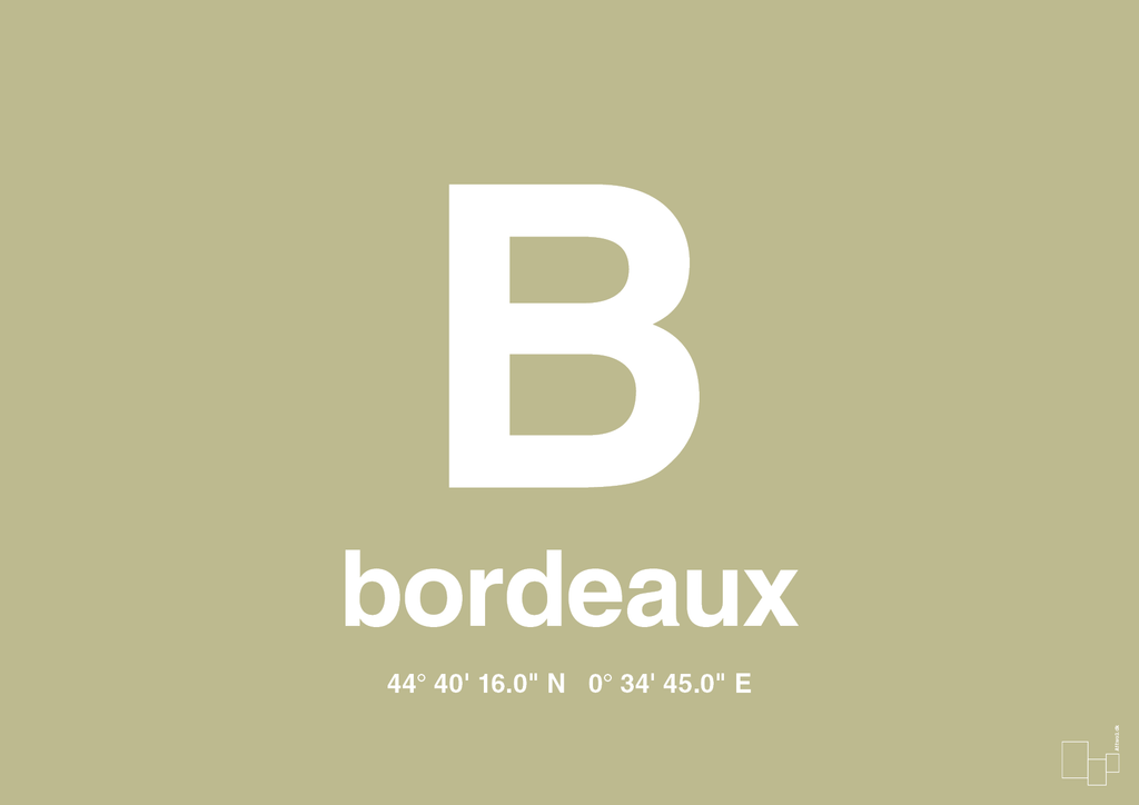 plakat: byplakat bordeaux med koordinater - back to nature-Byer-A1two3