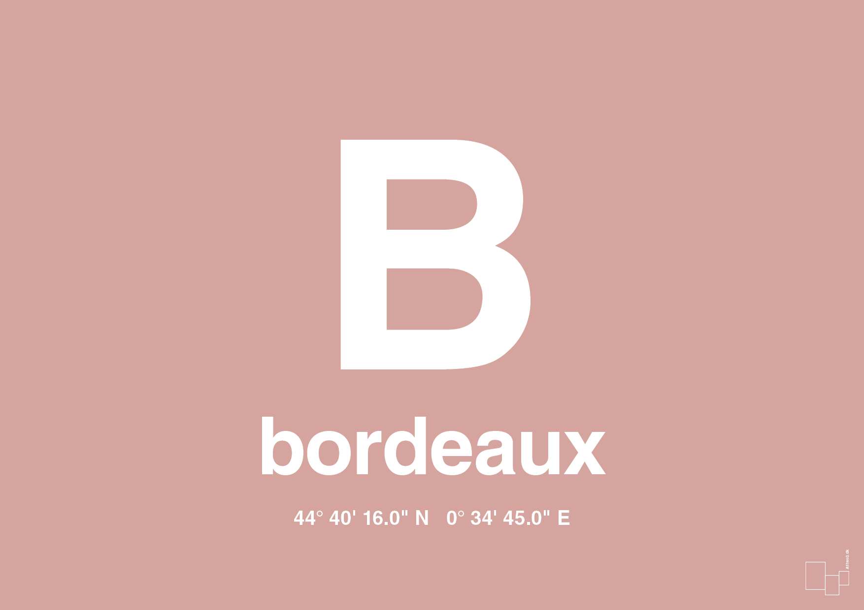 plakat: byplakat bordeaux med koordinater - bubble shell-Byer-A1two3