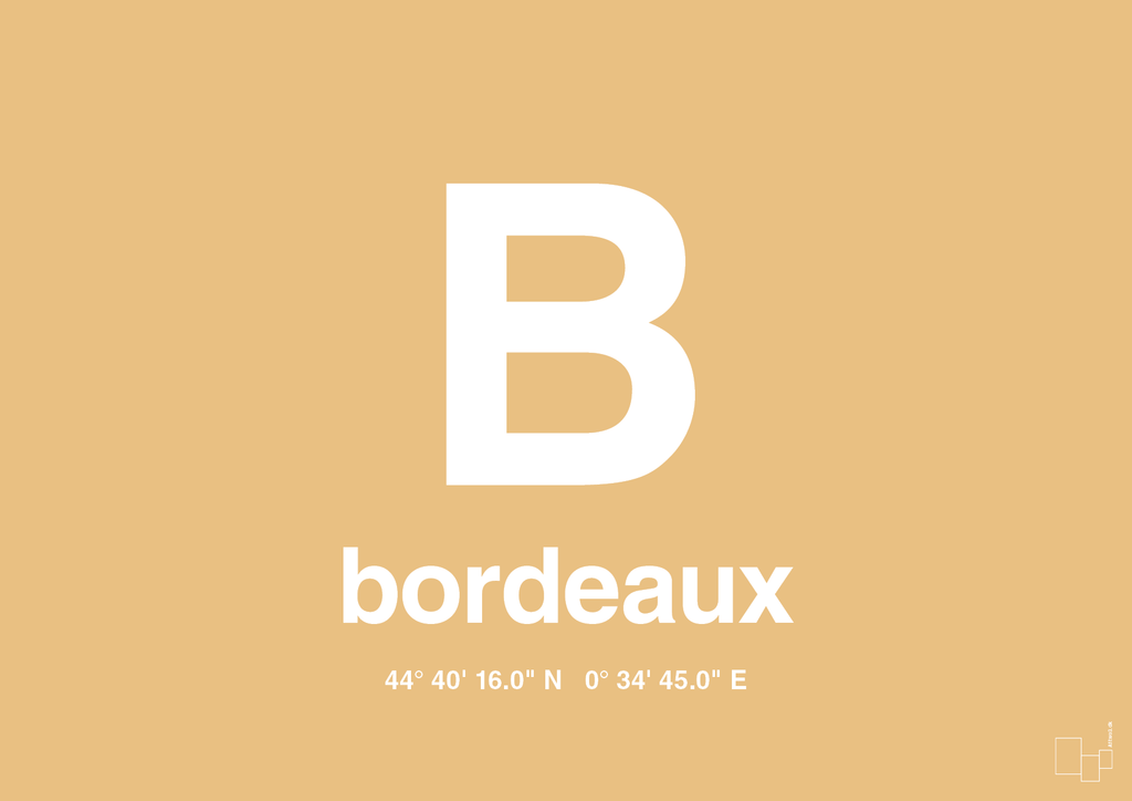 plakat: byplakat bordeaux med koordinater - charismatic-Byer-A1two3