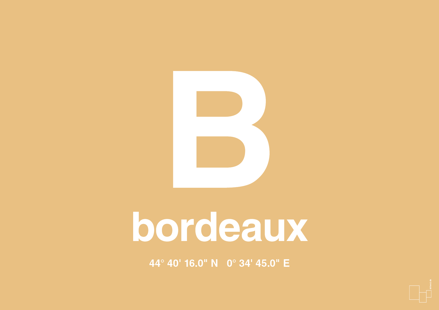 plakat: byplakat bordeaux med koordinater - charismatic-Byer-A1two3