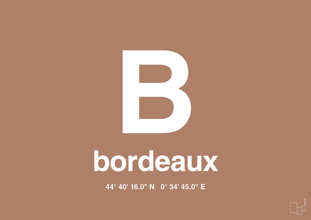 plakat: byplakat bordeaux med koordinater - cider spice-Byer-A1two3
