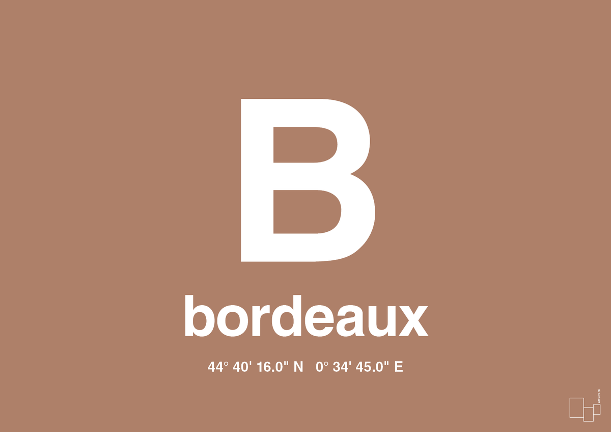 plakat: byplakat bordeaux med koordinater - cider spice-Byer-A1two3
