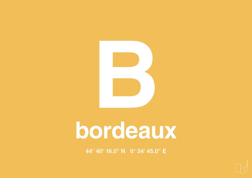 plakat: byplakat bordeaux med koordinater - honeycomb-Byer-A1two3