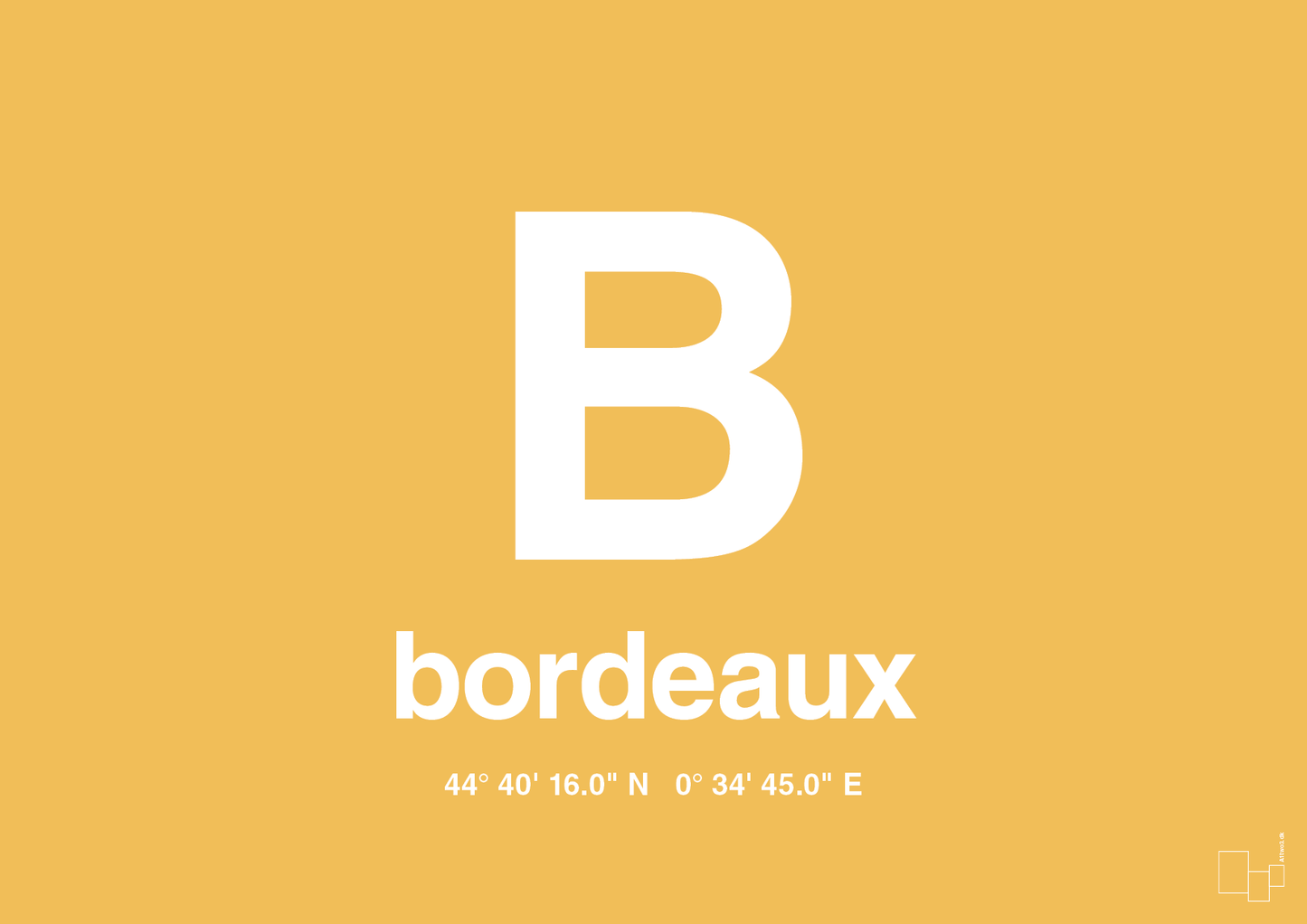plakat: byplakat bordeaux med koordinater - honeycomb-Byer-A1two3