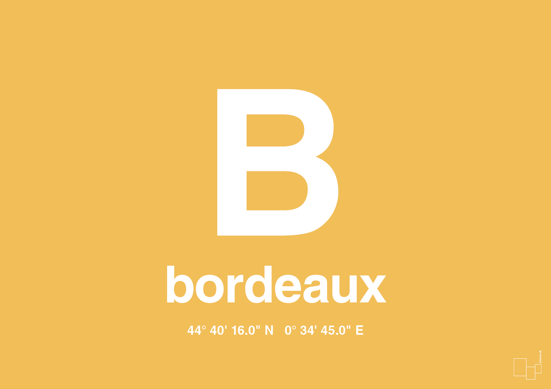 plakat: byplakat bordeaux med koordinater - honeycomb-Byer-A1two3