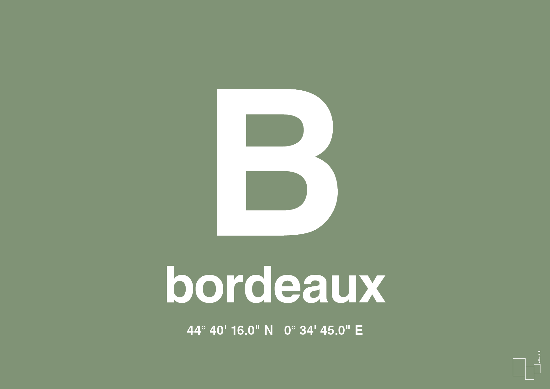 plakat: byplakat bordeaux med koordinater - jade-Byer-A1two3