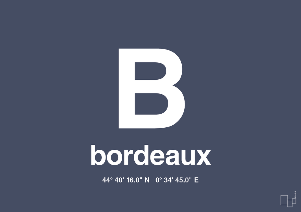 Byplakat bordeaux med koordinater - petrol-Byer-A1two3