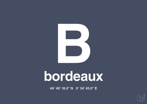 Byplakat bordeaux med koordinater - petrol-Byer-A1two3