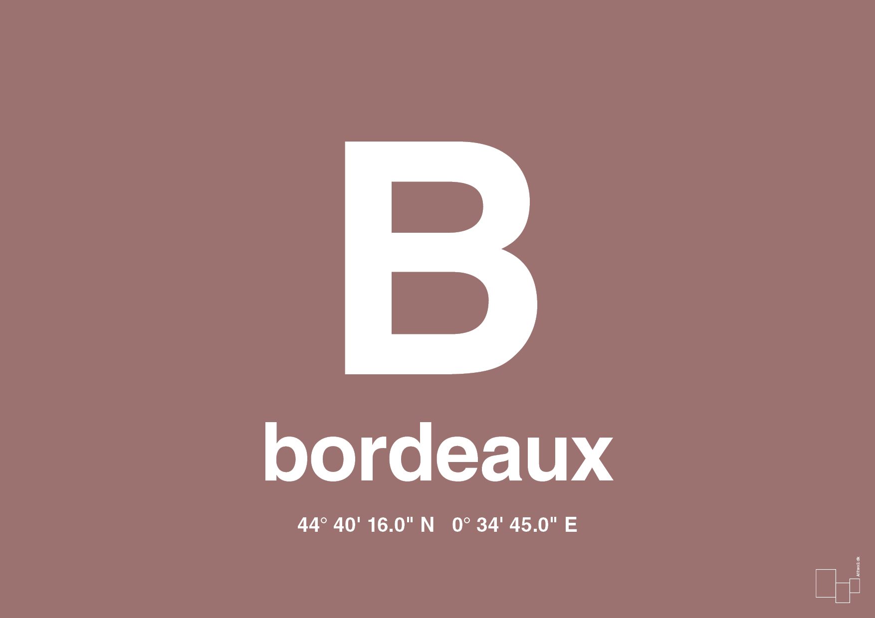 plakat: byplakat bordeaux med koordinater - plum-Byer-A1two3