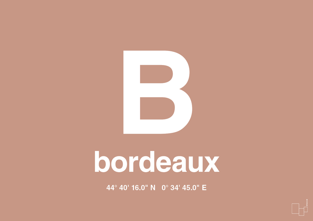 plakat: byplakat bordeaux med koordinater - powder-Byer-A1two3