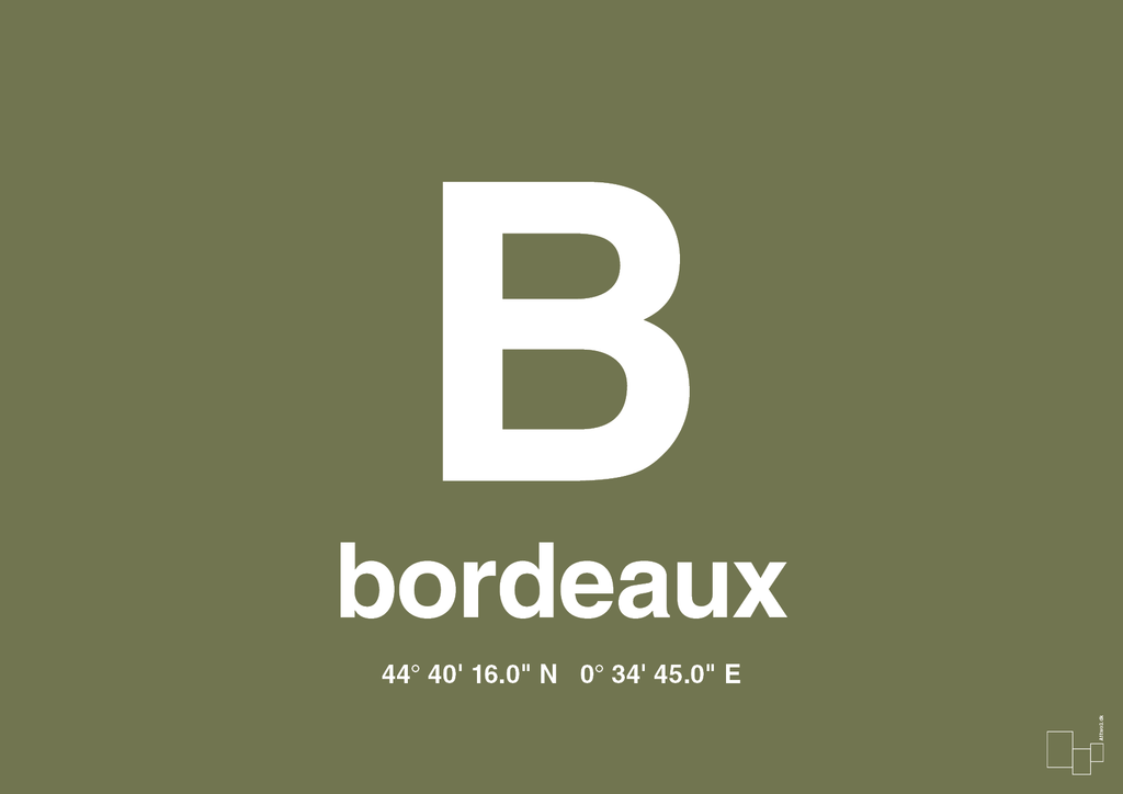 plakat: byplakat bordeaux med koordinater - secret meadow-Byer-A1two3