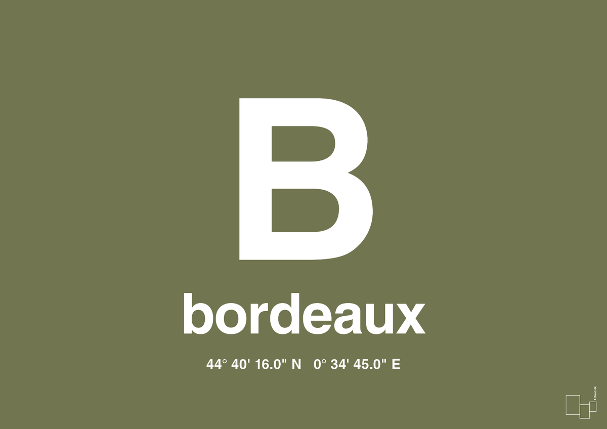 plakat: byplakat bordeaux med koordinater - secret meadow-Byer-A1two3