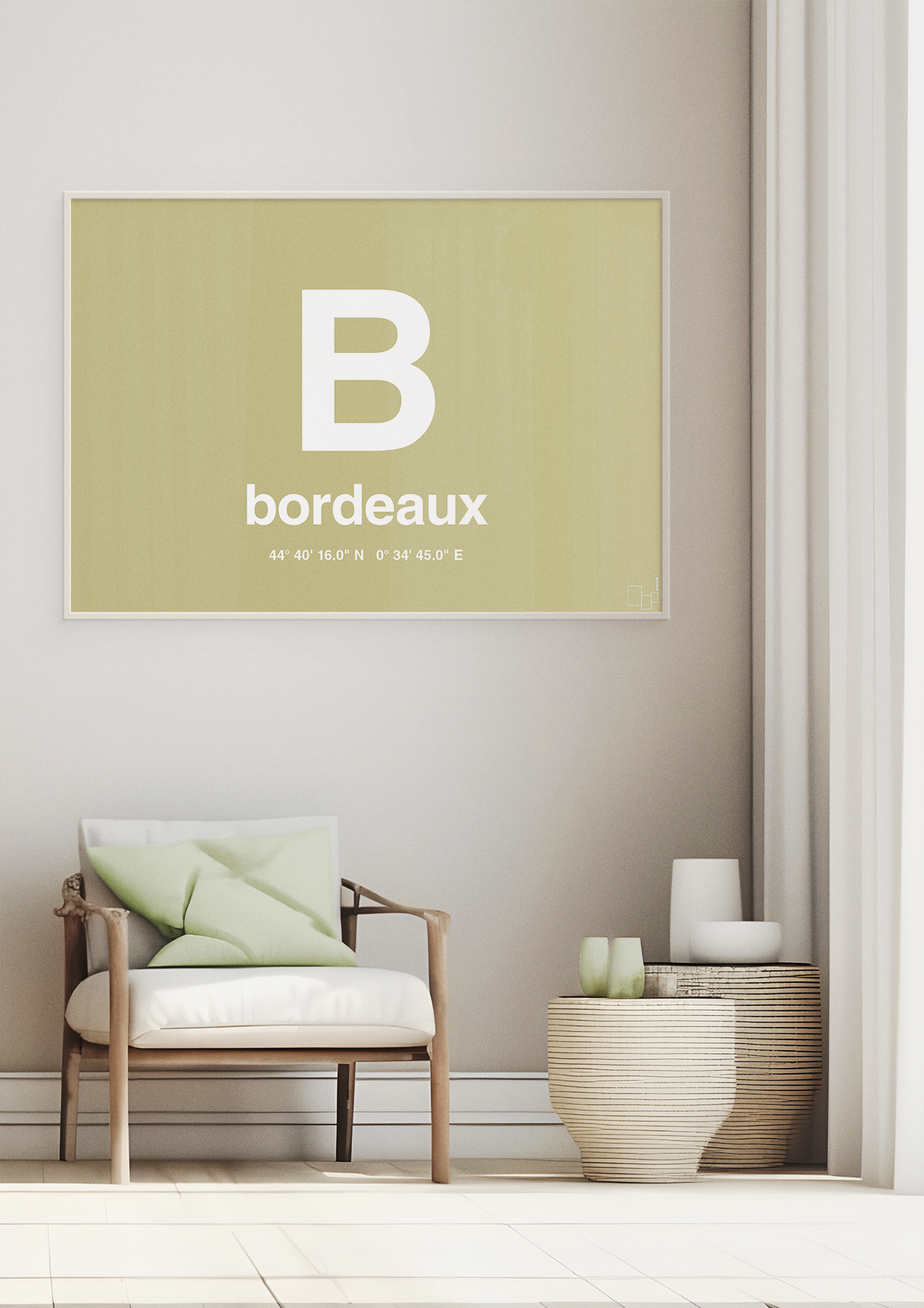plakat: byplakat bordeaux med koordinater - graphic charcoal-Byer-A1two3