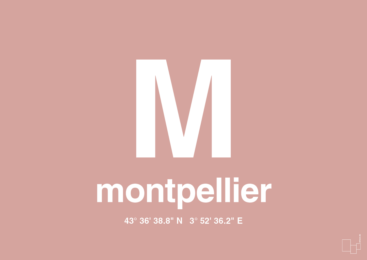 plakat: byplakat montpellier med koordinater - bubble shell-Byer-A1two3