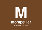 plakat: byplakat montpellier med koordinater - dark brown-Byer-A1two3