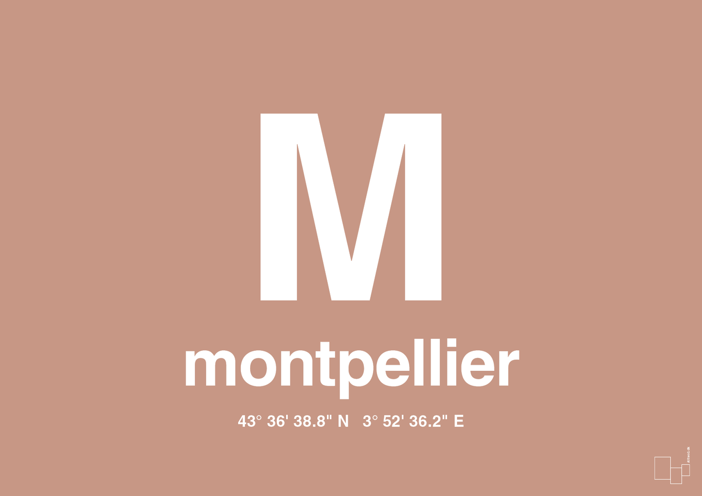plakat: byplakat montpellier med koordinater - powder-Byer-A1two3