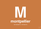 plakat: byplakat montpellier med koordinater - rumba orange-Byer-A1two3