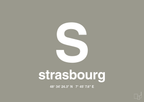 plakat: byplakat strasbourg med koordinater - battleship gray-Byer-A1two3