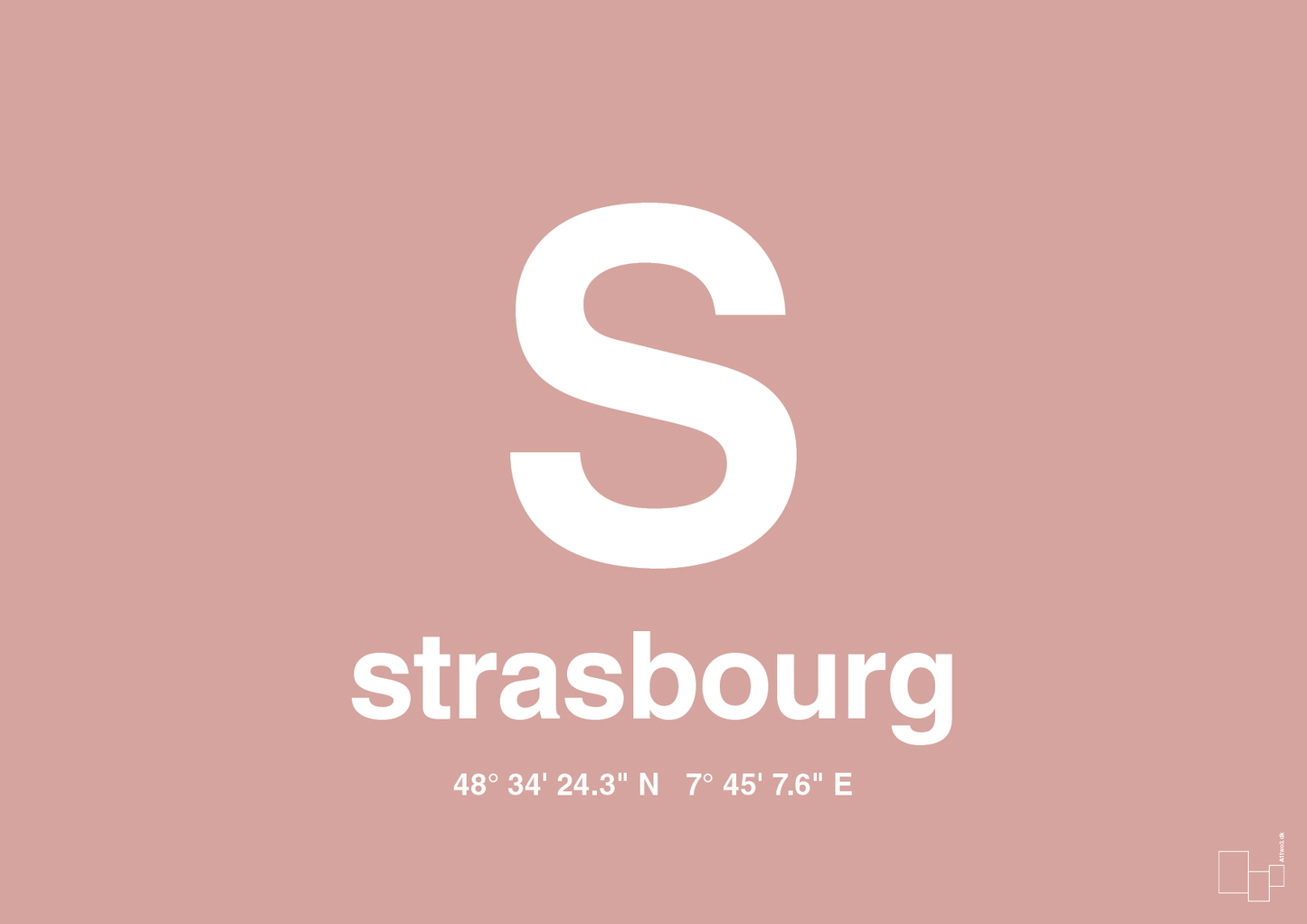 plakat: byplakat strasbourg med koordinater - bubble shell-Byer-A1two3