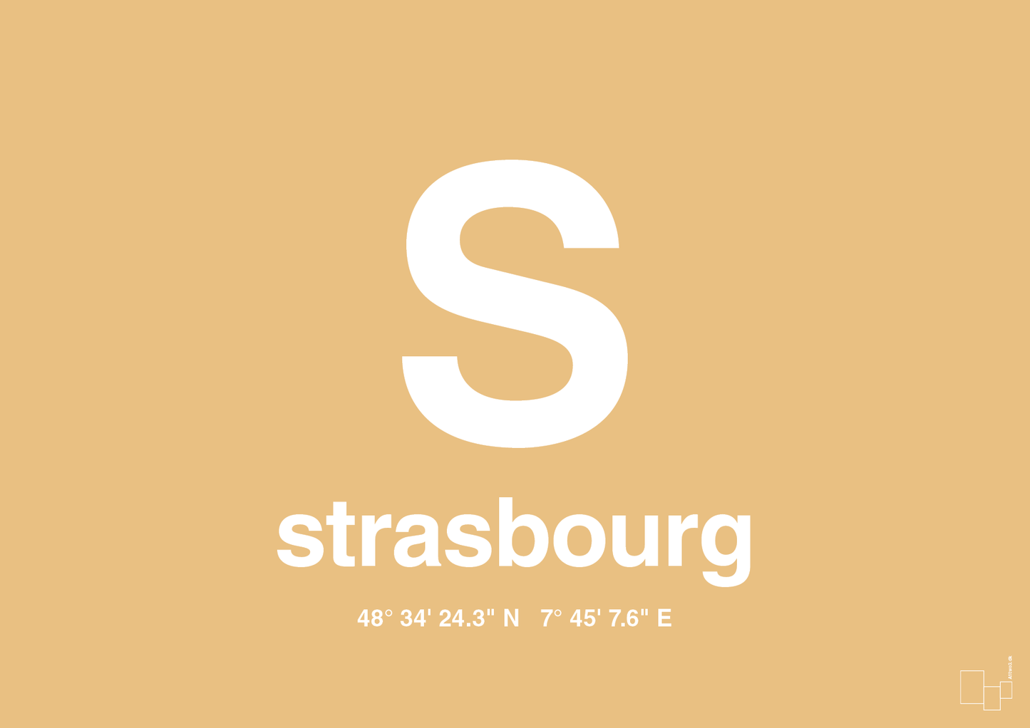 plakat: byplakat strasbourg med koordinater - charismatic-Byer-A1two3
