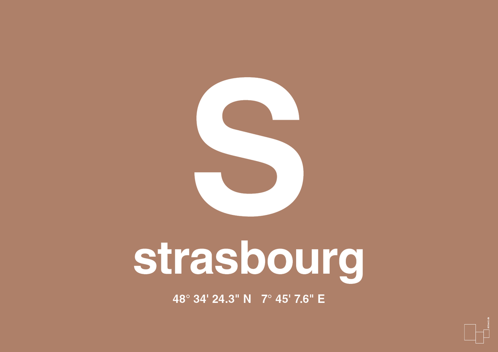 plakat: byplakat strasbourg med koordinater - cider spice-Byer-A1two3