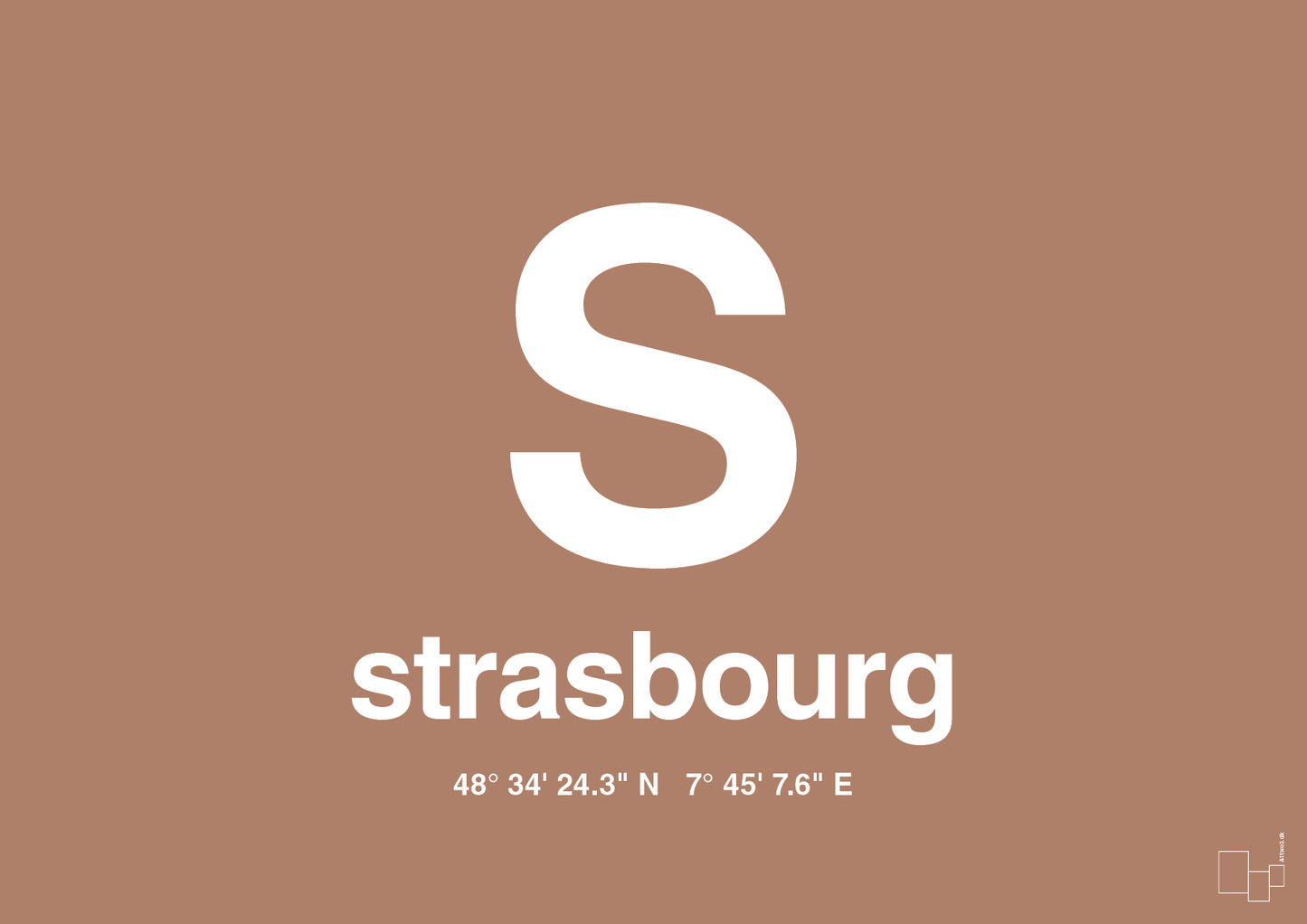 plakat: byplakat strasbourg med koordinater - cider spice-Byer-A1two3