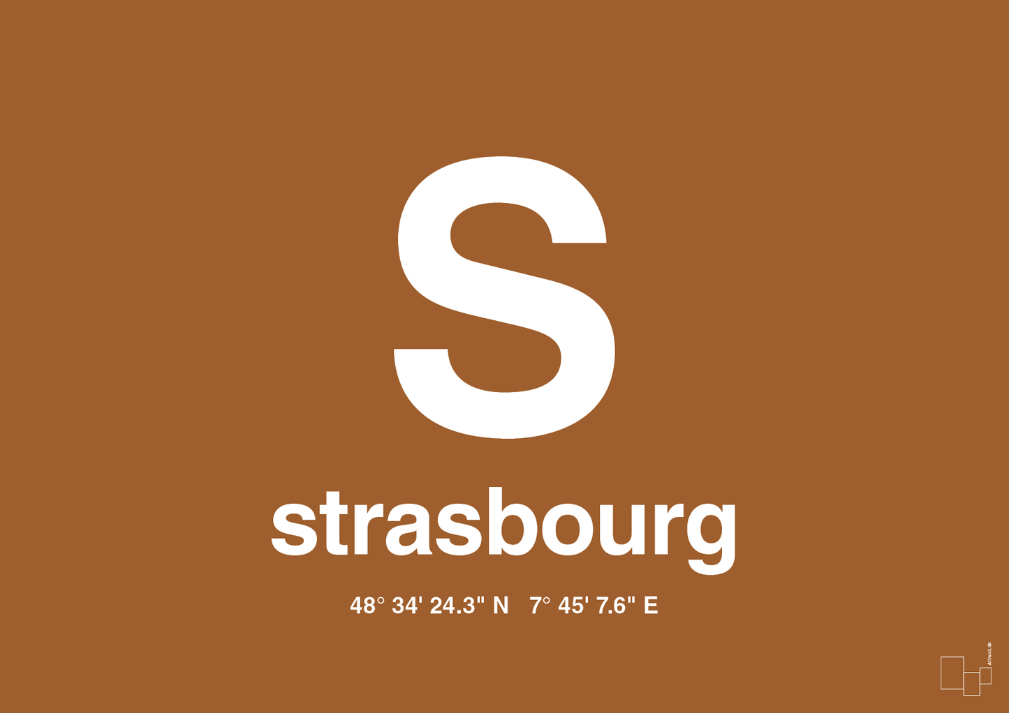 plakat: byplakat strasbourg med koordinater - cognac-Byer-A1two3