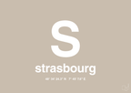 plakat: byplakat strasbourg med koordinater - creamy mushroom-Byer-A1two3
