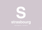 plakat: byplakat strasbourg med koordinater - dusty lilac-Byer-A1two3