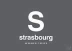 plakat: byplakat strasbourg med koordinater - graphic charcoal-Byer-A1two3