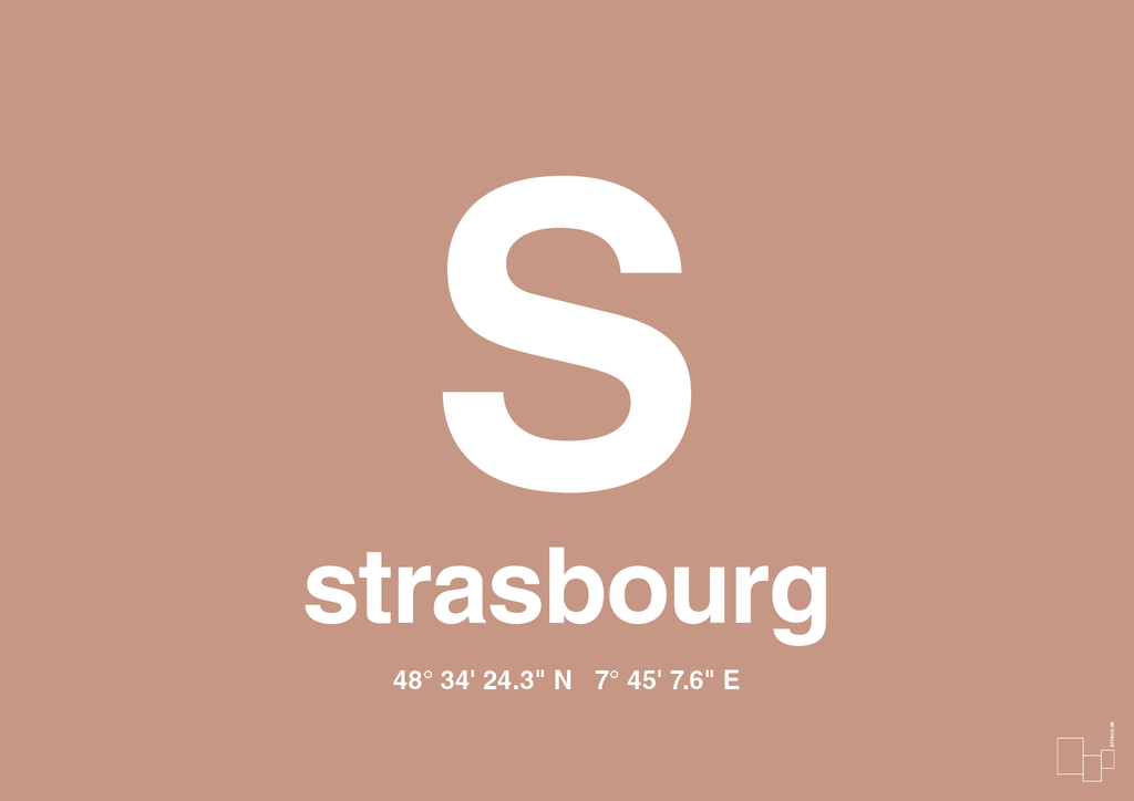 plakat: byplakat strasbourg med koordinater - powder-Byer-A1two3