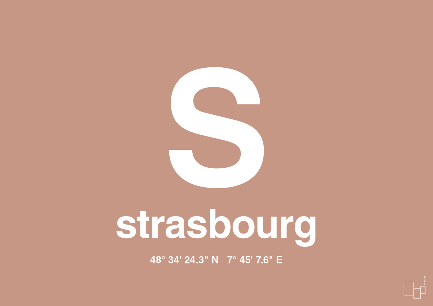 plakat: byplakat strasbourg med koordinater - powder-Byer-A1two3