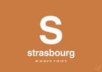 plakat: byplakat strasbourg med koordinater - rumba orange-Byer-A1two3