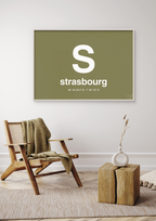 plakat: byplakat strasbourg med koordinater - cognac-Byer-A1two3