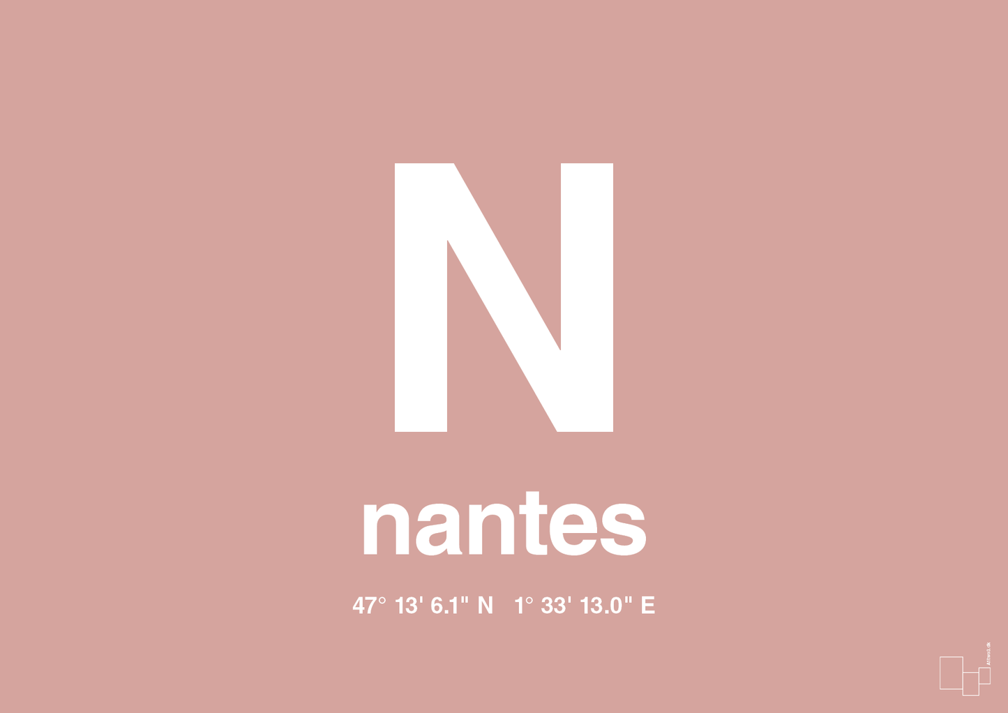 plakat: byplakat nantes med koordinater - bubble shell-Byer-A1two3