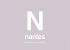 plakat: byplakat nantes med koordinater - dusty lilac-Byer-A1two3