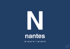 plakat: byplakat nantes med koordinater - lapis blue-Byer-A1two3