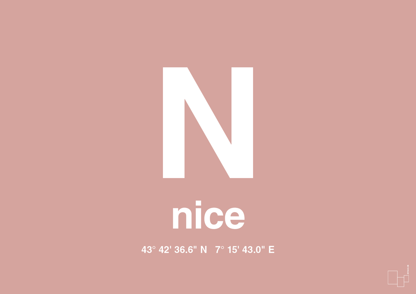 plakat: byplakat nice med koordinater - bubble shell-Byer-A1two3