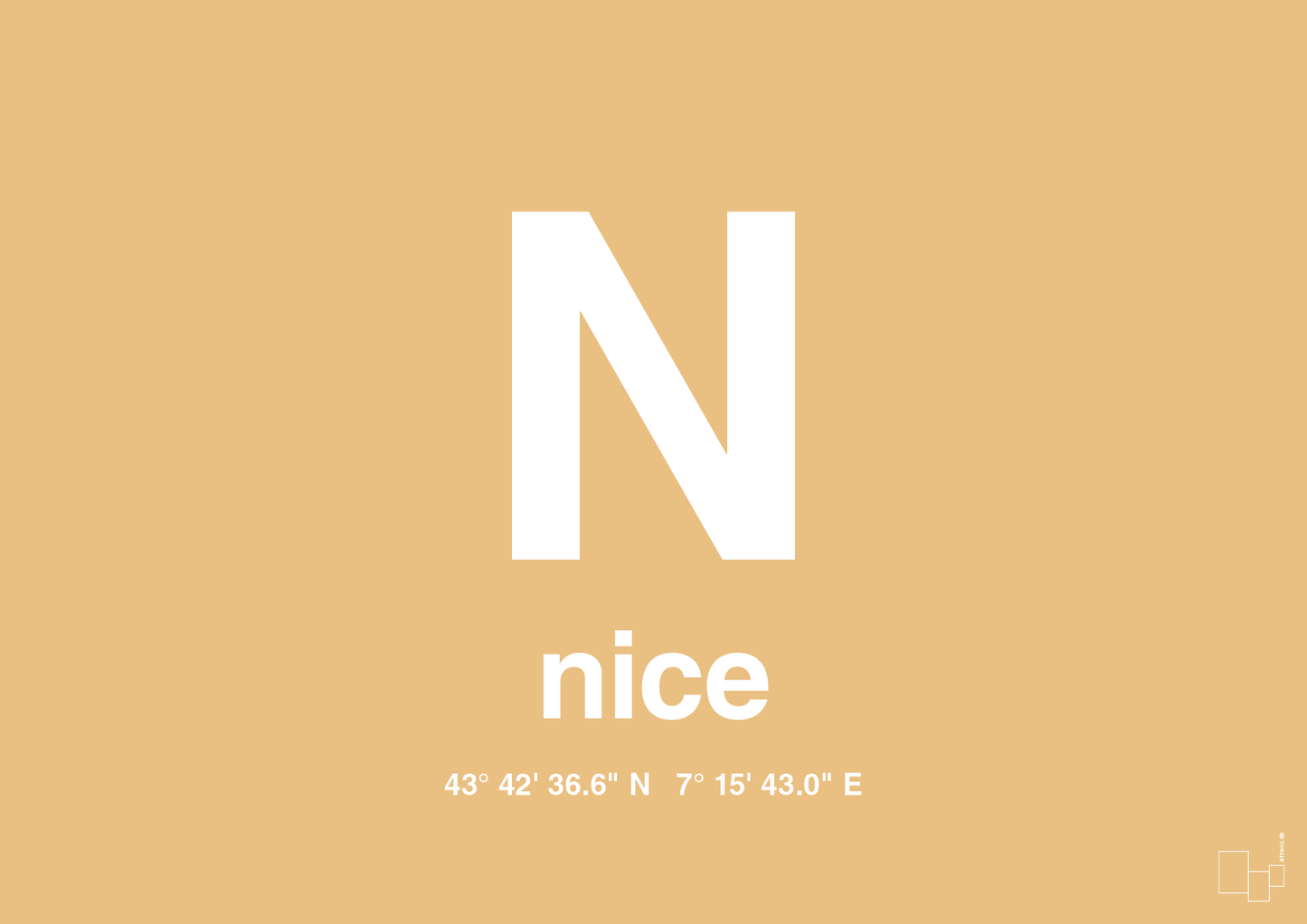plakat: byplakat nice med koordinater - charismatic-Byer-A1two3