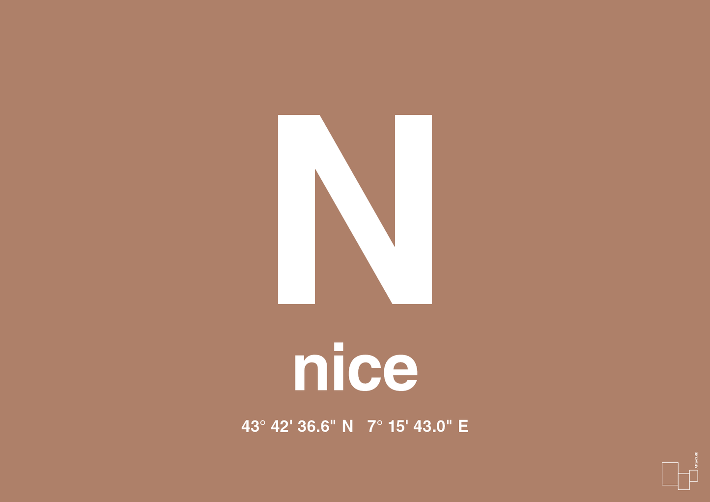 plakat: byplakat nice med koordinater - cider spice-Byer-A1two3