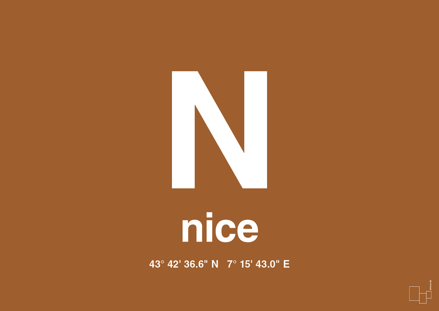 plakat: byplakat nice med koordinater - cognac-Byer-A1two3