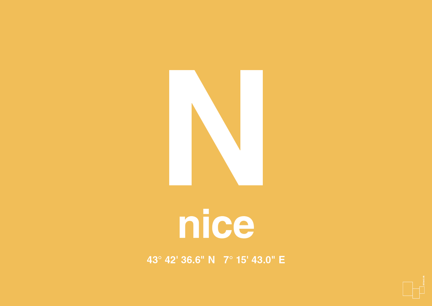 plakat: byplakat nice med koordinater - honeycomb-Byer-A1two3