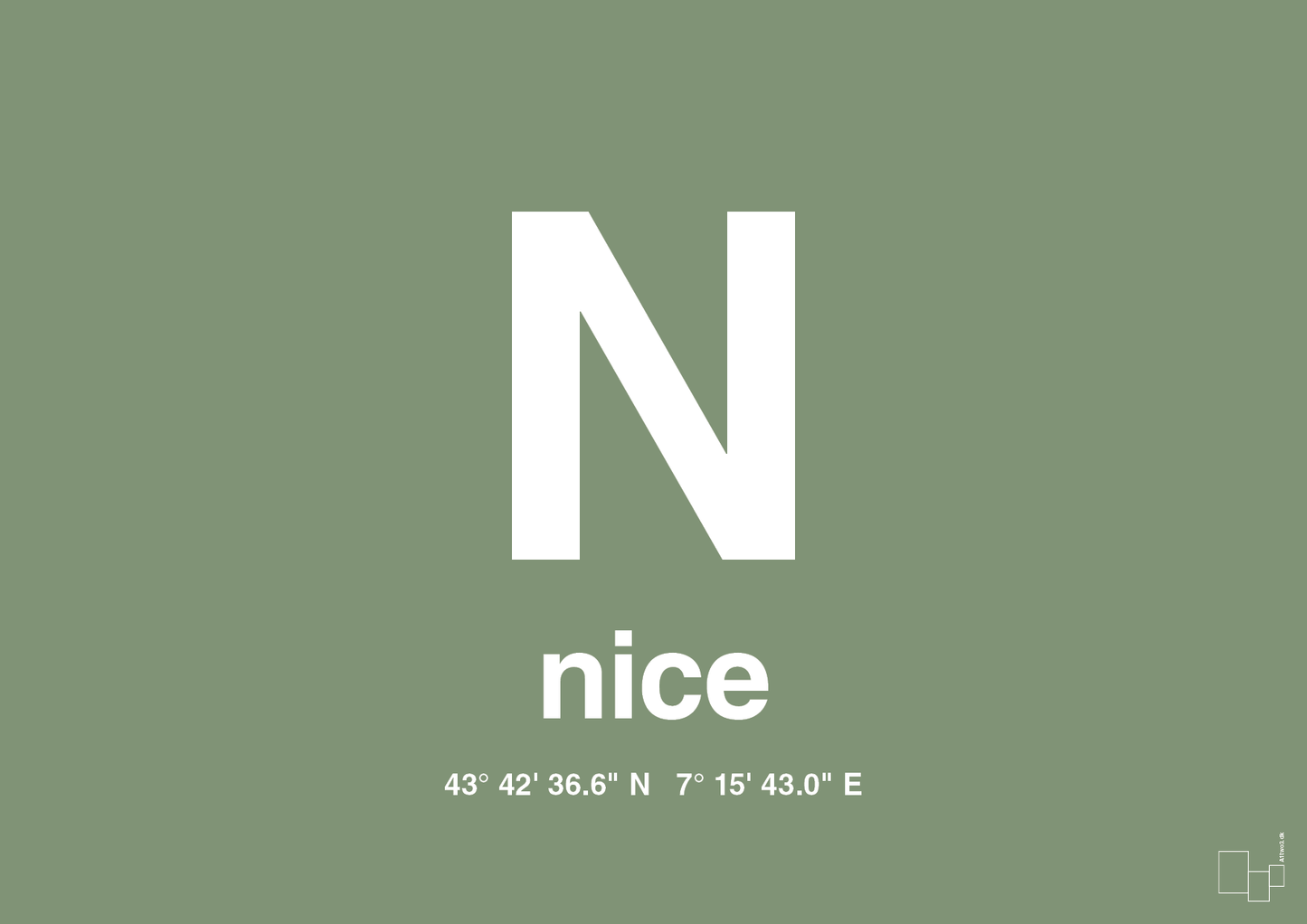 plakat: byplakat nice med koordinater - jade-Byer-A1two3